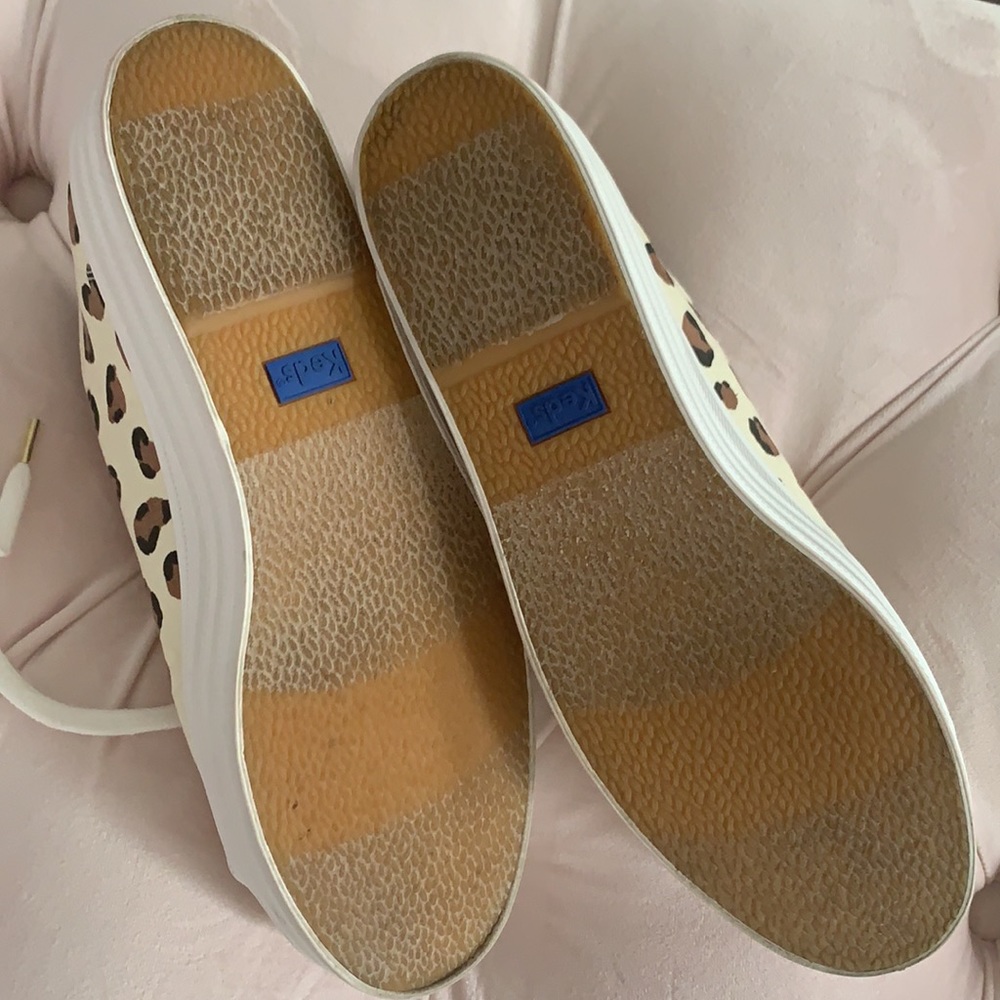 Keds Women's Leopard Print Platform Sneakers in Cream and Brown - Picture 9 of 11